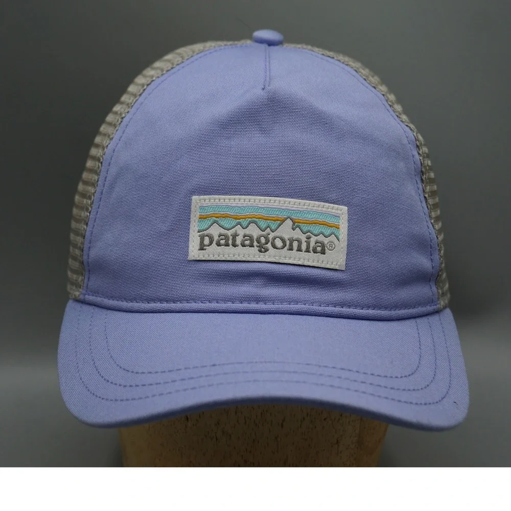 Patagonia Womens P-6 Label Layback Trucker Hat Purple Grey Snapback Cap